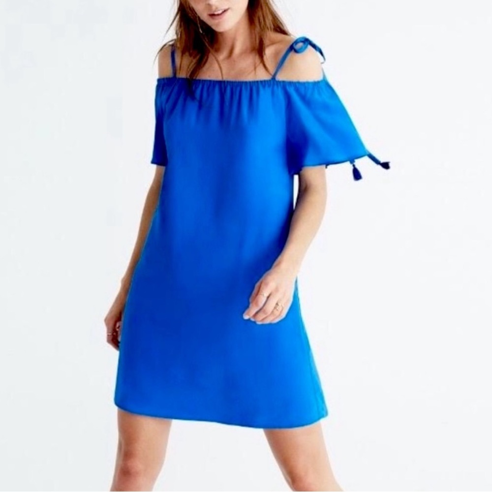 Madewell Silk Cold Shoulder Dress